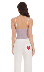 Sheer Lace Bodysuit in Lavender