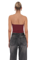 Embellished Tube Top in Burgundy