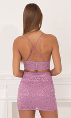 Lace Two Piece Set in Lavender
