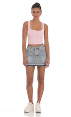 Scoop Neck Tank Top in Pink