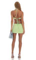 Wrap Two Piece Set in Lime Green