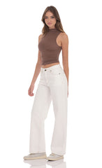 Relaxed Mid-Rise Jeans in White