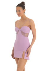 Sequin Cutout Dress in Purple