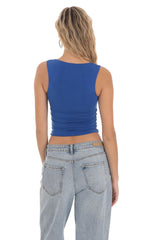 Scoop Neck Tank Top in Blue