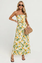 Villa Citrus Belted Maxi Dress