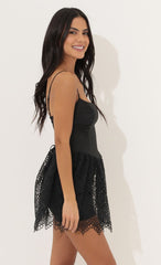 Fit and Flare Dress in Black