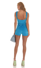 Cutout Romper in Blue