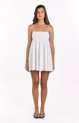Gracelyn White Eyelet Embroidered Mini Dress