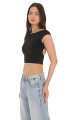 Open Back Top in Black