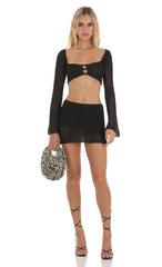 Crochet Two Piece Set in Black