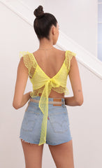Dotted Chiffon Top in Yellow