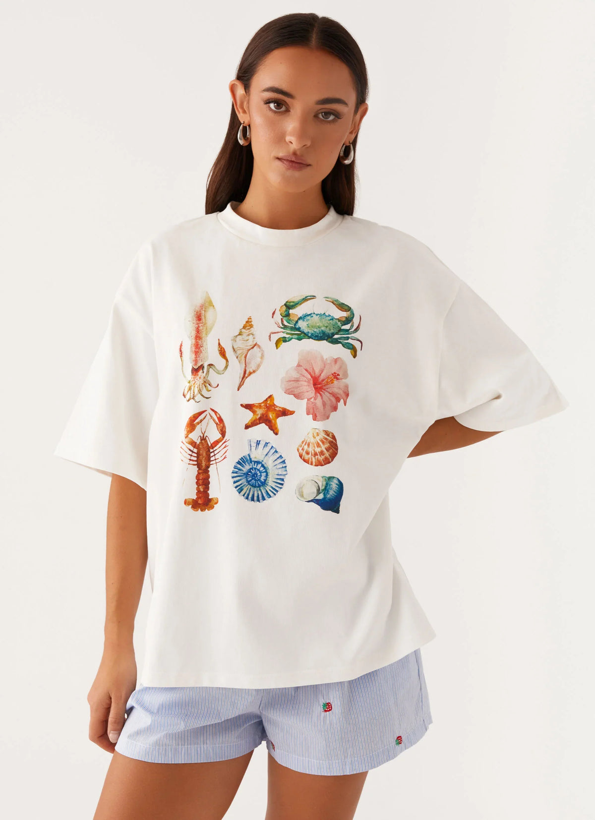 Born To Have Fun Oversized Tee - White