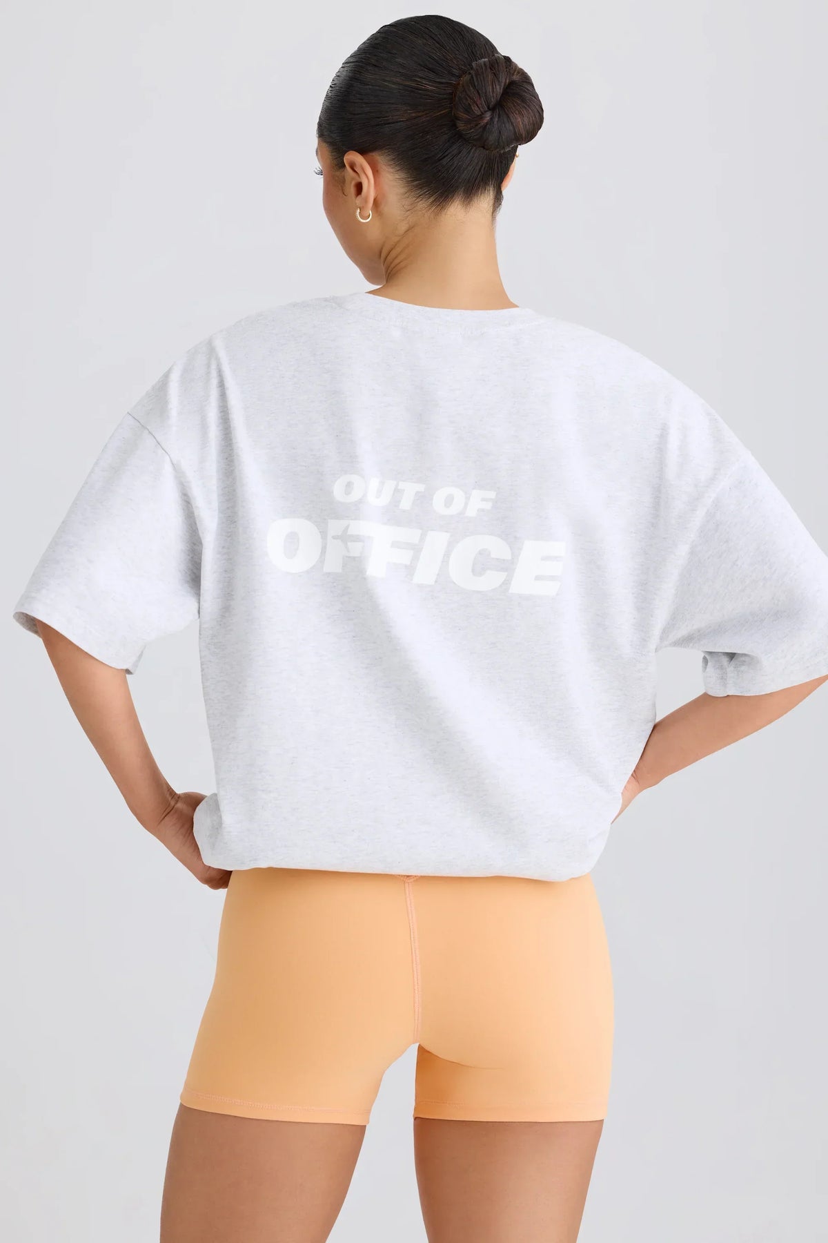 Soft Cotton Jersey Oversized T-Shirt In Grey Marl