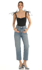 Bow Bodysuit in Black