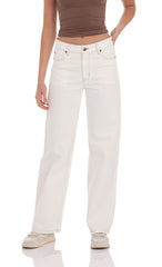 Relaxed Mid-Rise Jeans in White