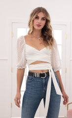 Puff Chiffon Wrap Top