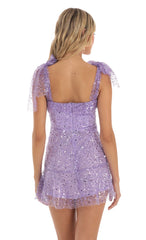 Sequin Mini Dress in Purple