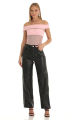 Mesh Illusion Bodysuit in Pink