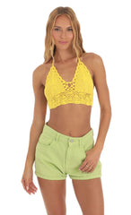 Crochet Top in Yellow