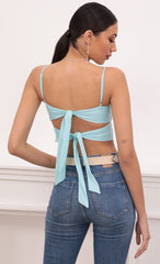 Roma Top in Aqua and Off White Lace